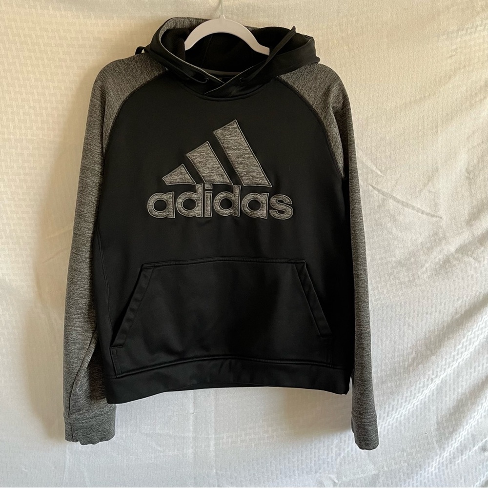 Adidas Climawarm Hoodie Pullover Sweatshirt Black and Gray Size Medium